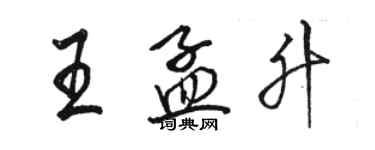 駱恆光王孟升行書個性簽名怎么寫