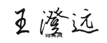 駱恆光王澄遠行書個性簽名怎么寫