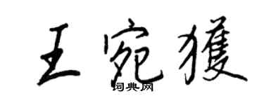 王正良王宛獲行書個性簽名怎么寫