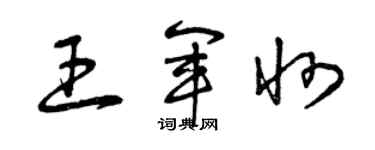 曾慶福王軍州草書個性簽名怎么寫
