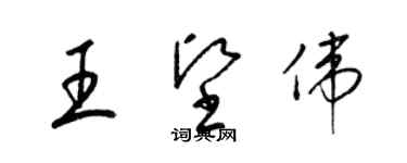 梁錦英王堅偉草書個性簽名怎么寫