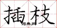 龐中華插枝楷書怎么寫