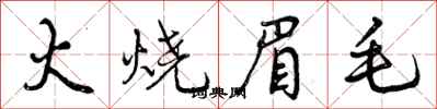 曾慶福火燒眉毛行書怎么寫
