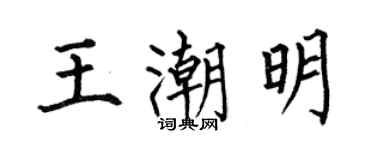 何伯昌王潮明楷書個性簽名怎么寫
