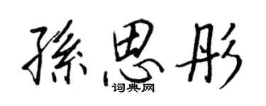 王正良孫思彤行書個性簽名怎么寫