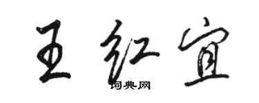 駱恆光王紅宜行書個性簽名怎么寫