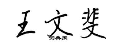 王正良王文斐行書個性簽名怎么寫