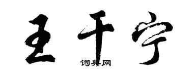 胡問遂王乾寧行書個性簽名怎么寫