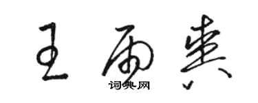 駱恆光王雨爽草書個性簽名怎么寫