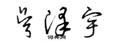 曾慶福吳澤宇草書個性簽名怎么寫