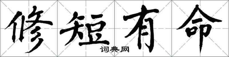 翁闓運修短有命楷書怎么寫