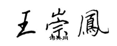 王正良王崇鳳行書個性簽名怎么寫