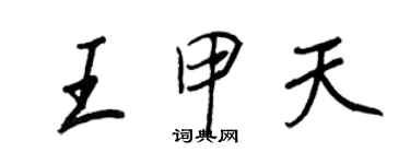 王正良王甲天行書個性簽名怎么寫