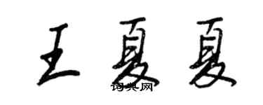 王正良王夏夏行書個性簽名怎么寫