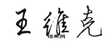 駱恆光王維克行書個性簽名怎么寫