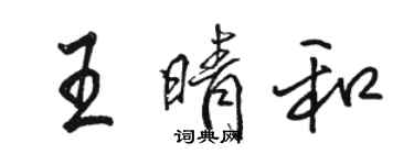 駱恆光王晴和行書個性簽名怎么寫