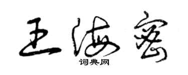 曾慶福王海密草書個性簽名怎么寫