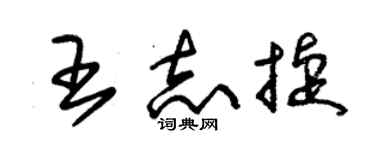 朱錫榮王志捷草書個性簽名怎么寫