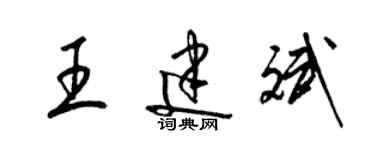 梁錦英王建斌草書個性簽名怎么寫