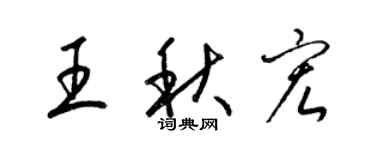 梁錦英王秋宏草書個性簽名怎么寫