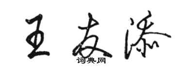 駱恆光王友添行書個性簽名怎么寫