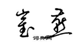 梁錦英崔燕草書個性簽名怎么寫