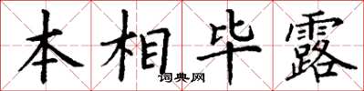 丁謙本相畢露楷書怎么寫