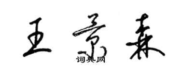 梁錦英王景森草書個性簽名怎么寫