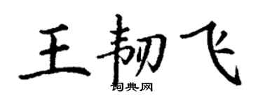 丁謙王韌飛楷書個性簽名怎么寫