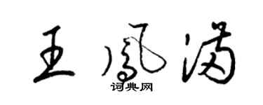梁錦英王鳳滿草書個性簽名怎么寫