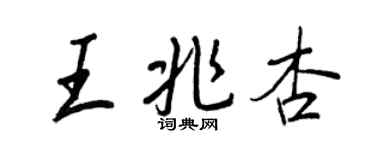王正良王兆杏行書個性簽名怎么寫