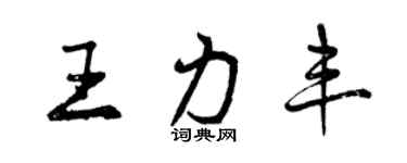 曾慶福王力豐行書個性簽名怎么寫