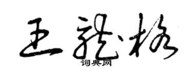 曾慶福王龍格草書個性簽名怎么寫