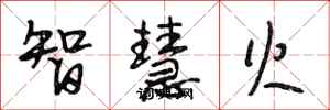 段相林智慧火行書怎么寫