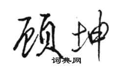 駱恆光顧坤行書個性簽名怎么寫