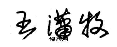 朱錫榮王瀟牧草書個性簽名怎么寫