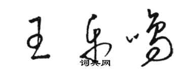 駱恆光王樂鳴草書個性簽名怎么寫