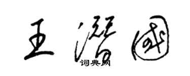 梁錦英王潛國草書個性簽名怎么寫