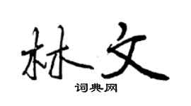 曾慶福林文行書個性簽名怎么寫