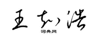 梁錦英王知浩草書個性簽名怎么寫
