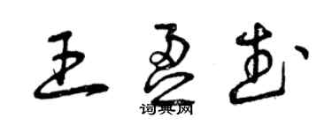 曾慶福王盈武草書個性簽名怎么寫