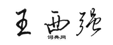 駱恆光王西強行書個性簽名怎么寫