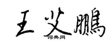 王正良王艾鵬行書個性簽名怎么寫