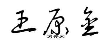 曾慶福王原金草書個性簽名怎么寫