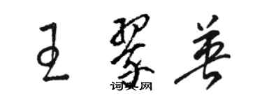 駱恆光王翠英草書個性簽名怎么寫