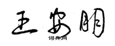 曾慶福王安朋草書個性簽名怎么寫