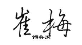 駱恆光崔梅行書個性簽名怎么寫