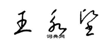 梁錦英王永堅草書個性簽名怎么寫