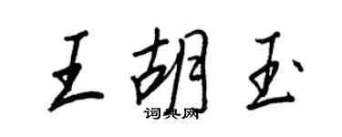 王正良王胡玉行書個性簽名怎么寫