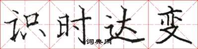 駱恆光識時達變楷書怎么寫